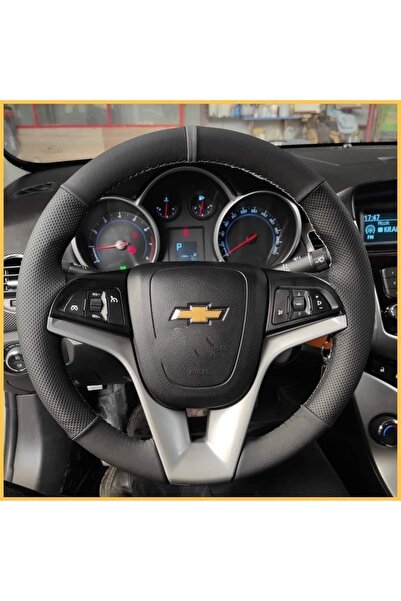 imza direksiyon kılıfı Chevrolet Cruze Noktalı Nubuk Gri Yüzüklü(simit Çerves...