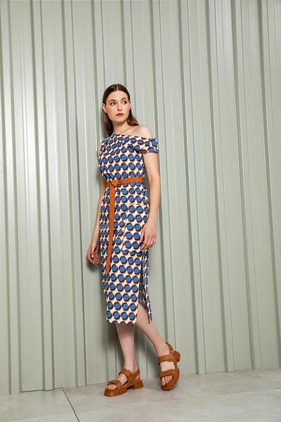 KAMEYA Geometric Patterned Belt Dress - 24S40509