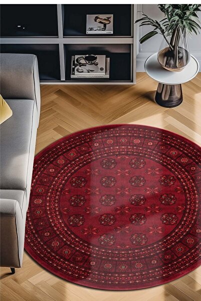 Angorahome Persian Dokuma Makine Halısı Bk1004 Yuvarlak