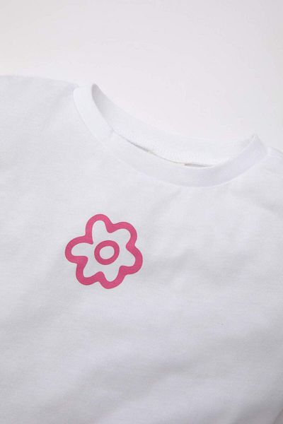 DeFacto Baby Girl Crew λαιμόκοψη φλοράλ κοντομάνικο μπλουζάκι Z9212a225sm