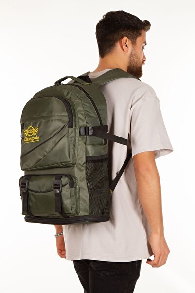 Av A Dos Ergonomic Gusseted Camping Backpack - Waist Belt Bag with Tactical Phone Compartment