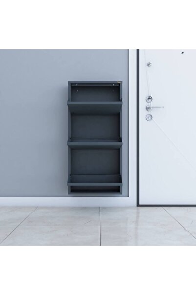 Dienni 3'lü Metal Ayakkabılık - Antrasit