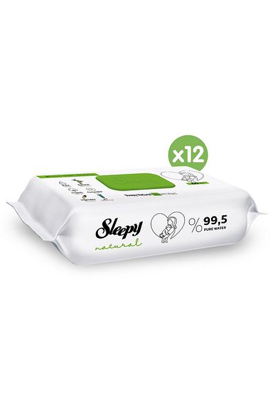 Sleepy Natural Wet Baby Towel 12x60 (720 Sheets)