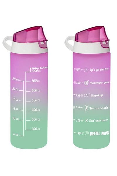 Herevin 0.75 Lt Double Color Painted Size Printed Flask-pink