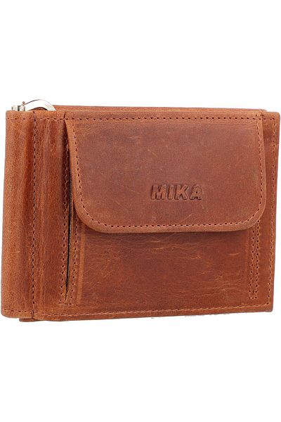 Mika Lederwaren Wallet RFID leather 11 cm with money clip