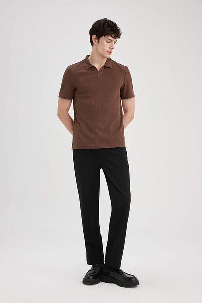 DeFacto Moderní Fit Polo tričko Basic s krátkým rukávem