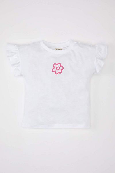 DeFacto Baby Girl Crew λαιμόκοψη φλοράλ κοντομάνικο μπλουζάκι Z9212a225sm