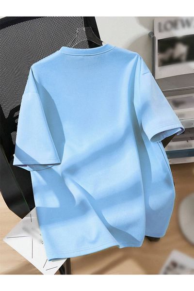 Revasser BROOKLYN Barevné unisex bavlněné tričko oversize - výstřih s výstřihem