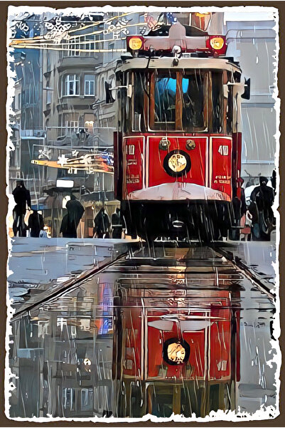 hediyeniburadabul Poster din lemn cu design Istanbul