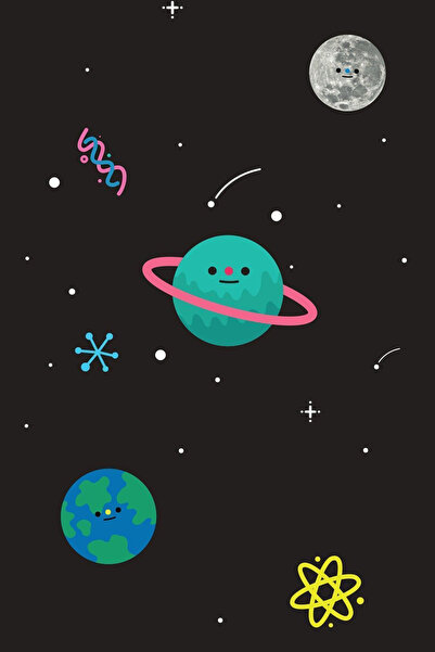 hediyeniburadabul Poster din lemn cu design Planete