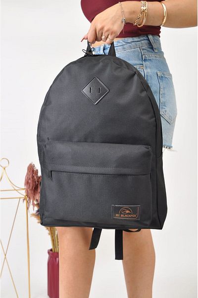 AGOÇANTA Black Unisex Backpack and School Bag