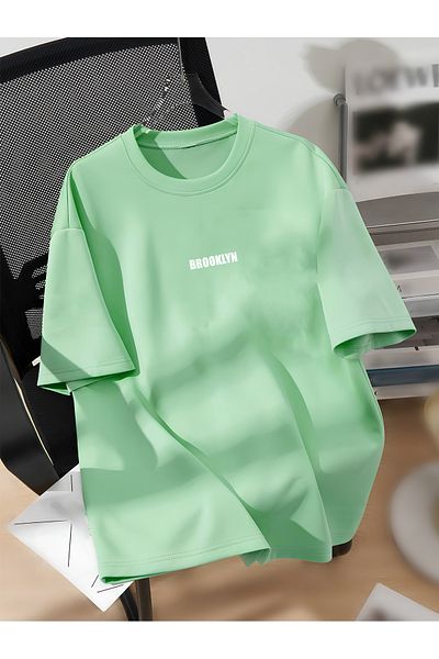 Revasser BROOKLYN Πολύχρωμο Unisex Oversize βαμβακερό μπλουζάκι - Crew Neck