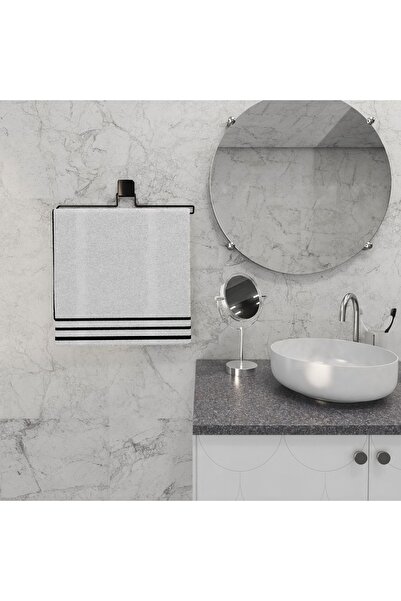 decorev Siyah Uzun Havlu Aksesuarı Güçlü Yapışkanlı Siyah Askı