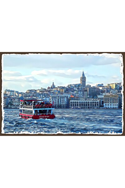 hediyeniburadabul Poster din lemn cu design Istanbul