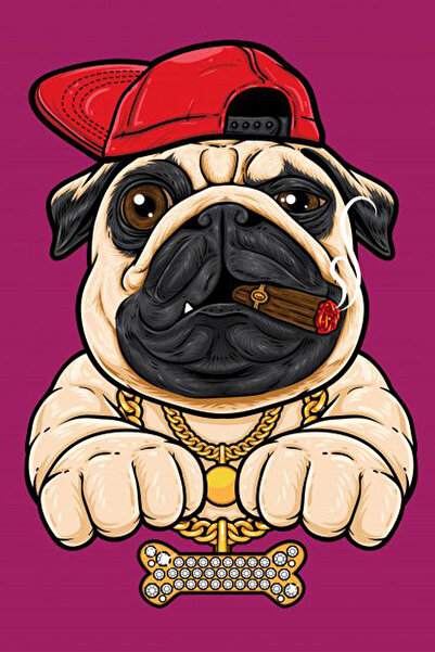 hediyeniburadabul Poster din lemn cu design de câine