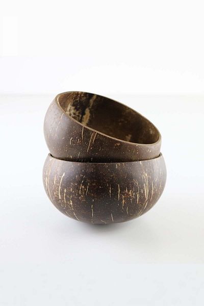 Kuru Yeşil Jumbo Coconut Bowl Set of 2, Coconut Bowl, Handmade, Jumbo