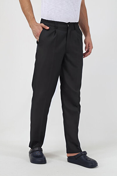 YAKAMEL Pantaloni de școală cu talie înaltă, elastici, țesuți, stil smok - Mă...