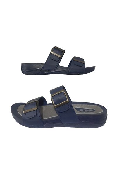 ALC Eren Ανδρικά - Ορθοπεδικές Παντόφλες Navy Blue, Διπλή Πόρπη, Casual Stylish alc210-77