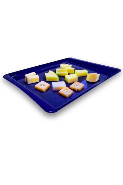 butik içki Navy Blue Melamine Tray and Presentation Plate - Useful Combination