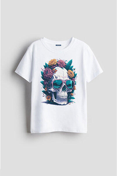 Darkia Παιδικό μπλουζάκι Unisex Old School Rose Με φλοράλ μοτίβο - Skull με τ...