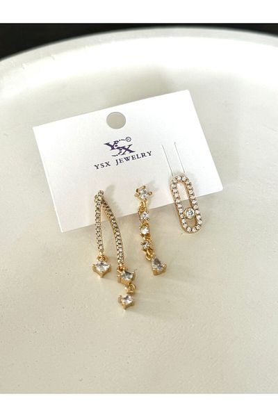 DEMOKAN YSX Mes Series - Non Tarnish Women's Earrings Triple Set