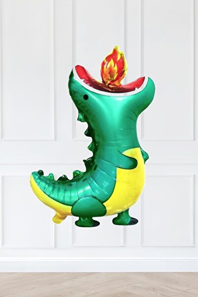 PEKSHOP Yeşil Ejderha Folyo Balon 88cm Dinazor Doğum Günü Balonları