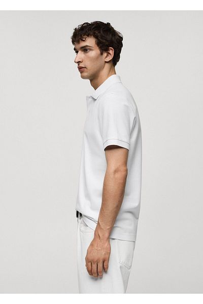 MANGO Ανδρικό μπλουζάκι Polo με λαιμόκοψη -77290584