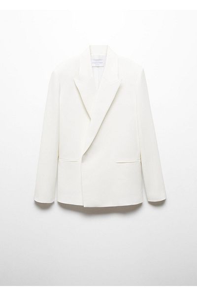 MANGO 67048658 Model Pearl White dámska blejzerová bunda