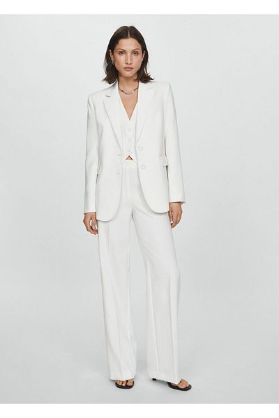 MANGO Women's White Pants -67921011