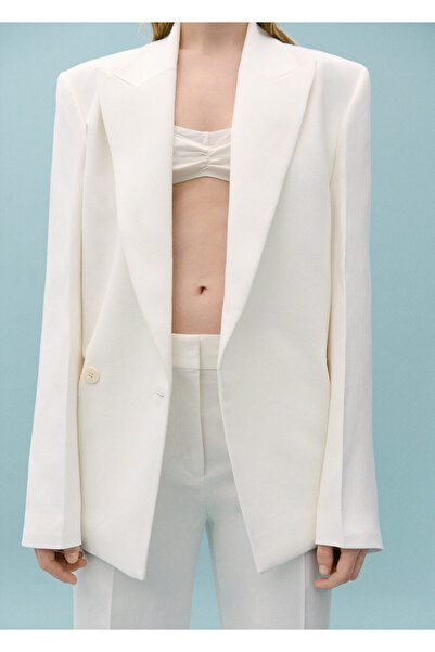 MANGO İnci Beyazı Kadın  Pantolon 67028660