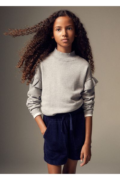 MANGO Woman Gray Metal Girl's Sweater -57914759