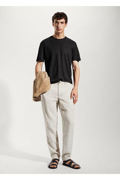 MANGO Ανδρικό μαύρο T-Shirt -57140682