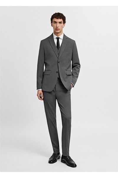 MANGO Gray Men's Trousers 67110022