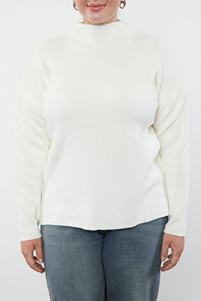 Trendyol Curve Slit részletes Ecru kötöttáru pulóver - TBBAW23AN00057