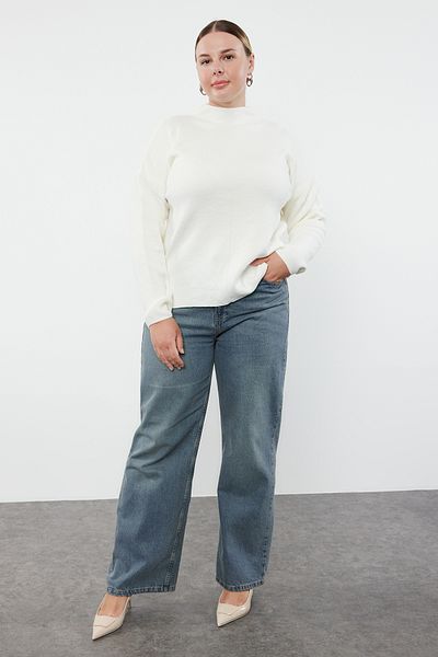 Trendyol Curve Slit Detailed Ecru Knitwear Sweater - TBBAW23AN00057
