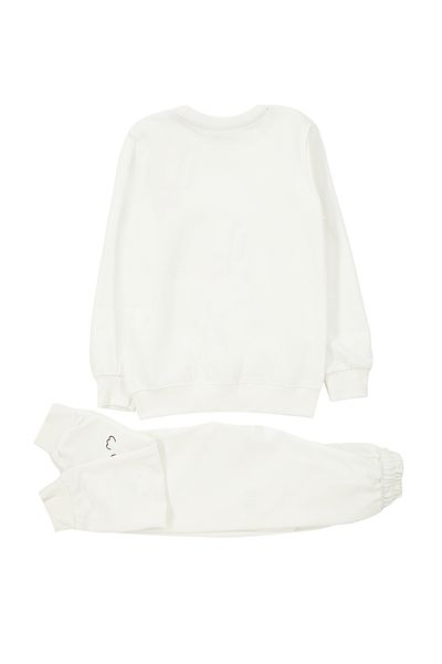 TRENDYOLKIDS Girl's Ecru Seasonal Set - Thin Rabbit Patterned Knitted Top and Bottom Set Tkdaw25au00028