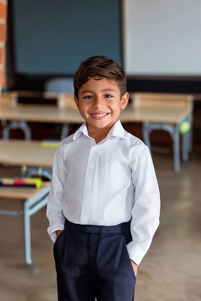 TRENDYOLKIDS Weißes Unisex-Schulhemd aus Webstoff TKDAW25GO00002