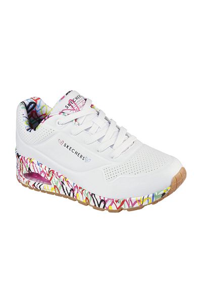 SKECHERS UNO - LOVING LOVE Λευκά γυναικεία αθλητικά παπούτσια - 155506 WHT
