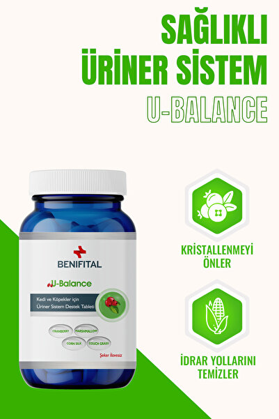 Benifital U-Balance Tablet Kedi ve Köpekler için Üriner Sistem Destekleyici V...