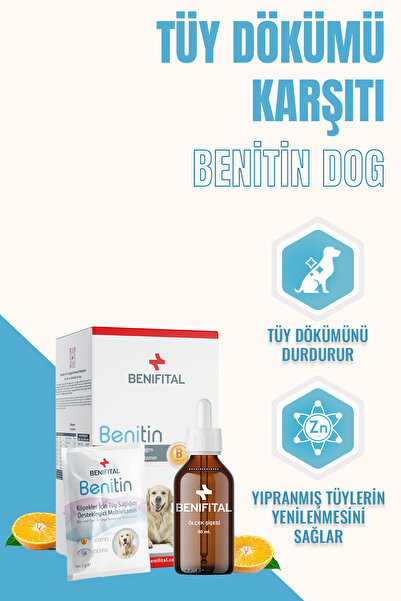 Benifital Benitin Köpekler Için Tüy Sağlığı Destekleyici Multivitamin Süspansiyon Tüy Dökümü Önleyici Biyotin