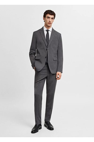 MANGO Man Slim Fit Structured Cotton Shirt