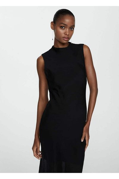 MANGO Woman Lyocell Midi šaty – uvolněný střih