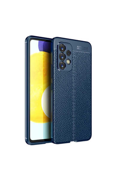AQUA AKSESUAR Galaxy A73 Uyumlu Kılıf Deri Tasarımlı Kamera Korumalı Silikon ...