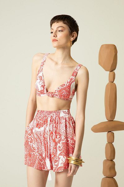 Rue Studio Crop Top με μοτίβο με ροδιά