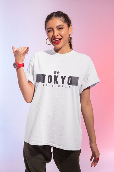Pasage Oversize εμπριμέ λευκό μπλουζάκι
