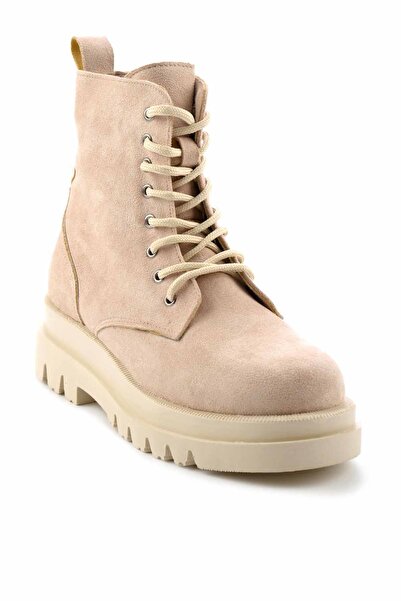 Bambi Bej Süet Kadın Bot & Bootie K02669070302