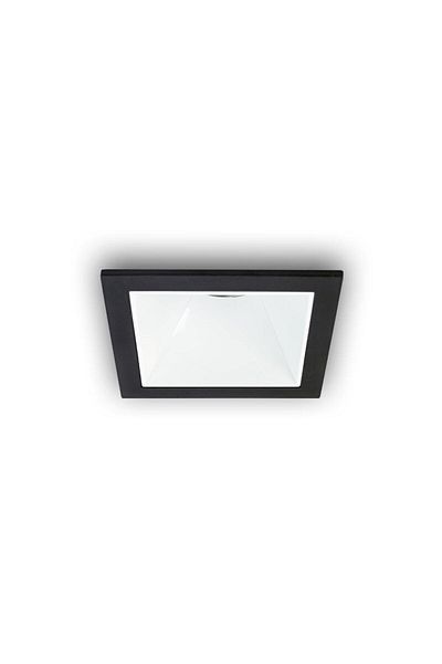 LIGHTMORE Square Recessed Spot Luminaire, Gu10 Base, Black Framed Gold Internal Coating Luminaire