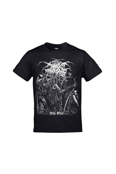 Orijin Tekstil Μαύρο μπλουζάκι Dark Throne Old Star εμπρός πίσω με στάμπα Unisex