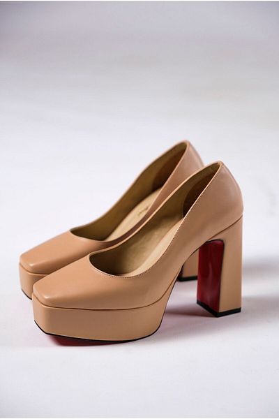 Ayakkabı Ateşi Pantofi de damă cu toc subțire piele nudă Stiletto Ecovan