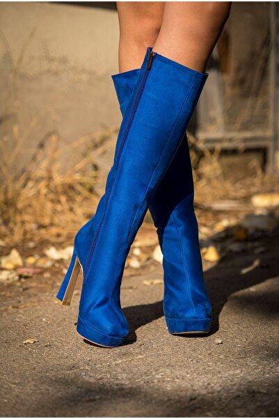 Ayakkabı Ateşi Lily Sax Замшеві жіночі чоботи на підборах